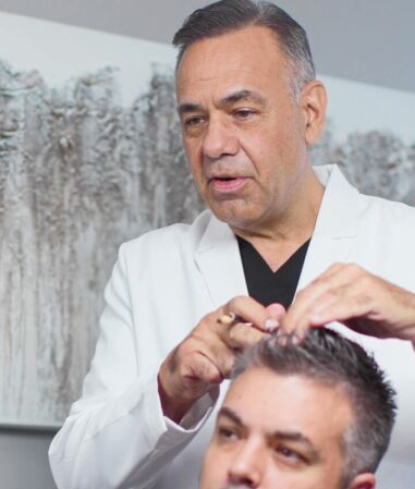 Dr Harris in a Hair Transplant Consult 