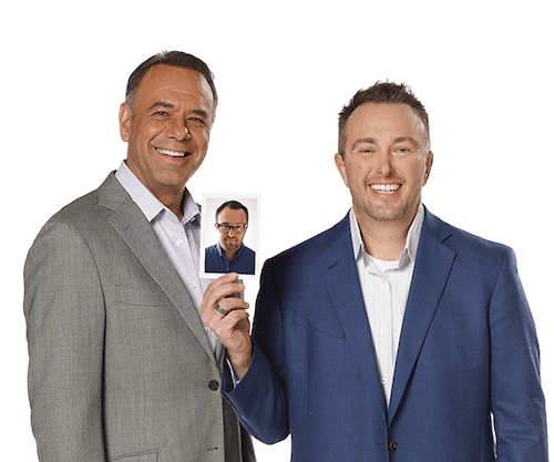 Dr Harris and a hair transplant client Dr Harris and a hair transplant client